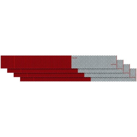 PETERSON MANUFACTURING Light Reflective 18 Length x 2 Width Strips Red White 465-4K